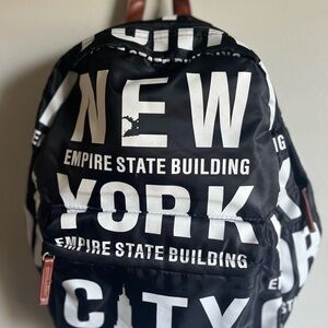 Bold letter, New York City backpack.